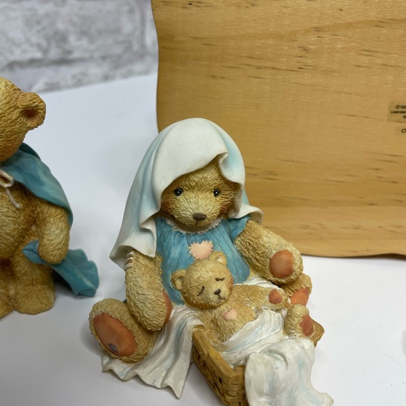 Vintage Enesco Cherished Teddies Nativity 5 Piece Set Complete Christmas NIB HTF - Picture 8 of 13